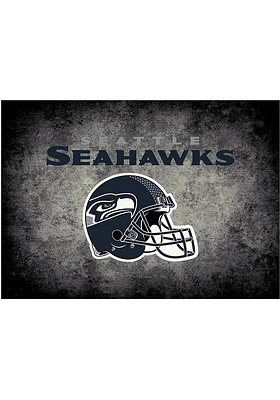 Seattle Seahawks 4x6 Distressed Interior Rug - Black