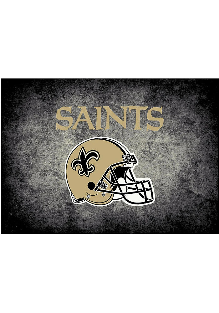 New Orleans Saints 4x6 Distressed Interior Rug - Black