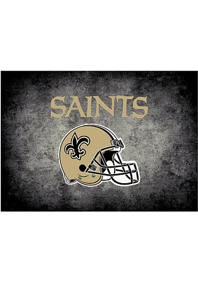 New Orleans Saints 4x6 Distressed Interior Rug - Black