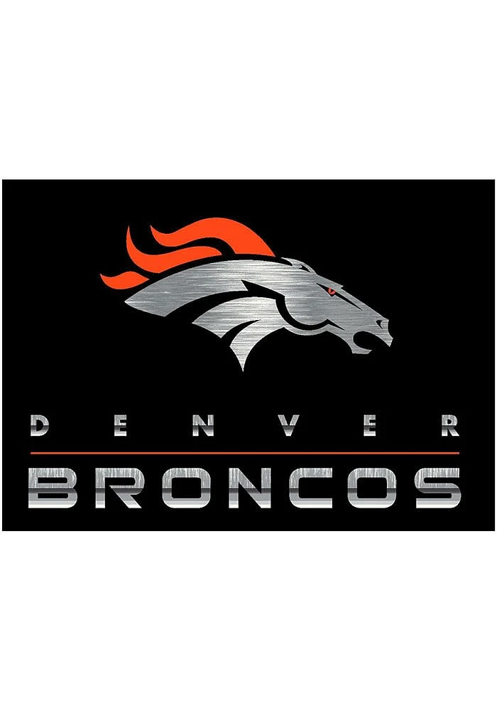 Denver Broncos 4x6 Chrome Interior Rug - Black