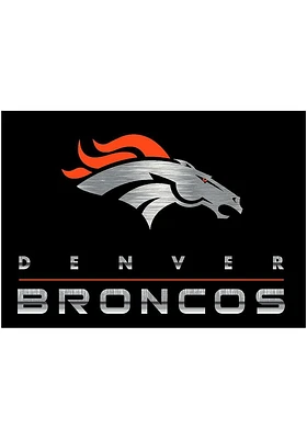 Denver Broncos 4x6 Chrome Interior Rug - Black