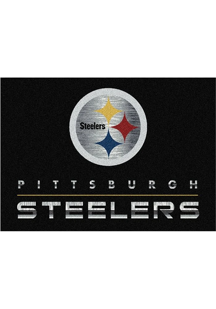 Pittsburgh Steelers 4x6 Chrome Interior Rug - Black