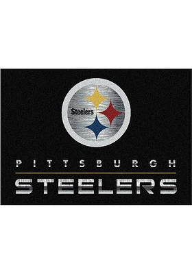 Pittsburgh Steelers 4x6 Chrome Interior Rug - Black