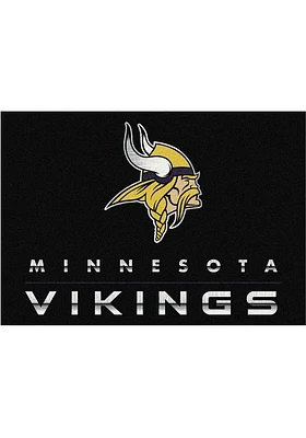 Minnesota Vikings 4x6 Chrome Interior Rug - Black