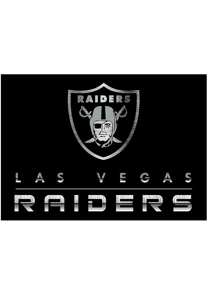 Las Vegas Raiders 4x6 Chrome Interior Rug - Black