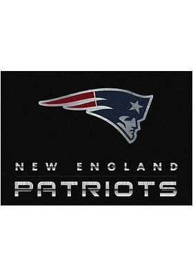 New England Patriots 4x6 Chrome Interior Rug - Black