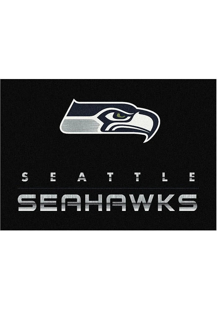 Seattle Seahawks 4x6 Chrome Interior Rug - Black