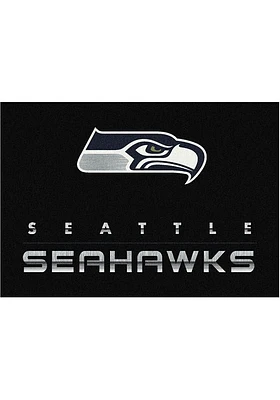 Seattle Seahawks 4x6 Chrome Interior Rug - Black