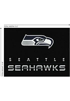 Seattle Seahawks 4x6 Chrome Interior Rug - Black