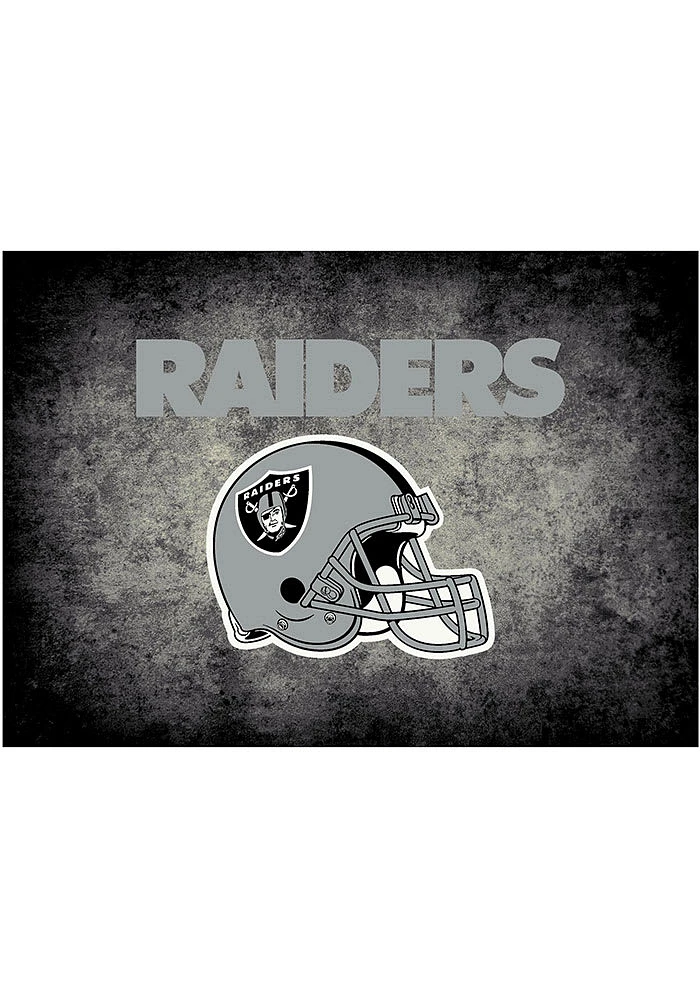 Las Vegas Raiders 6x8 Distressed Interior Rug - Black