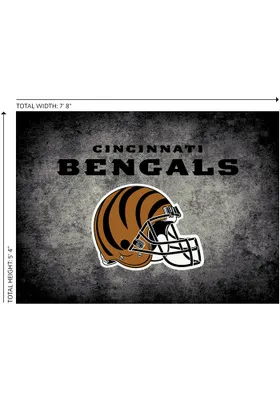 Cincinnati Bengals 6x8 Distressed Interior Rug