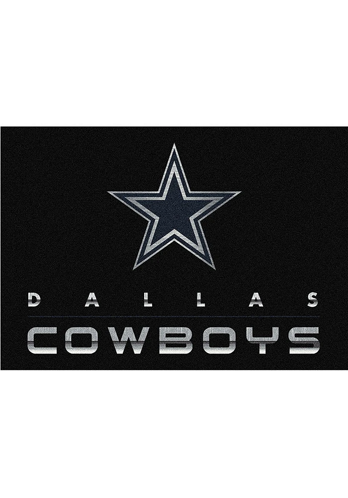 Dallas Cowboys 6x8 Chrome Interior Rug - Black