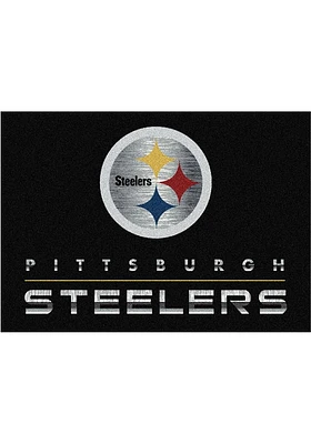 Pittsburgh Steelers 6x8 Chrome Interior Rug - Black