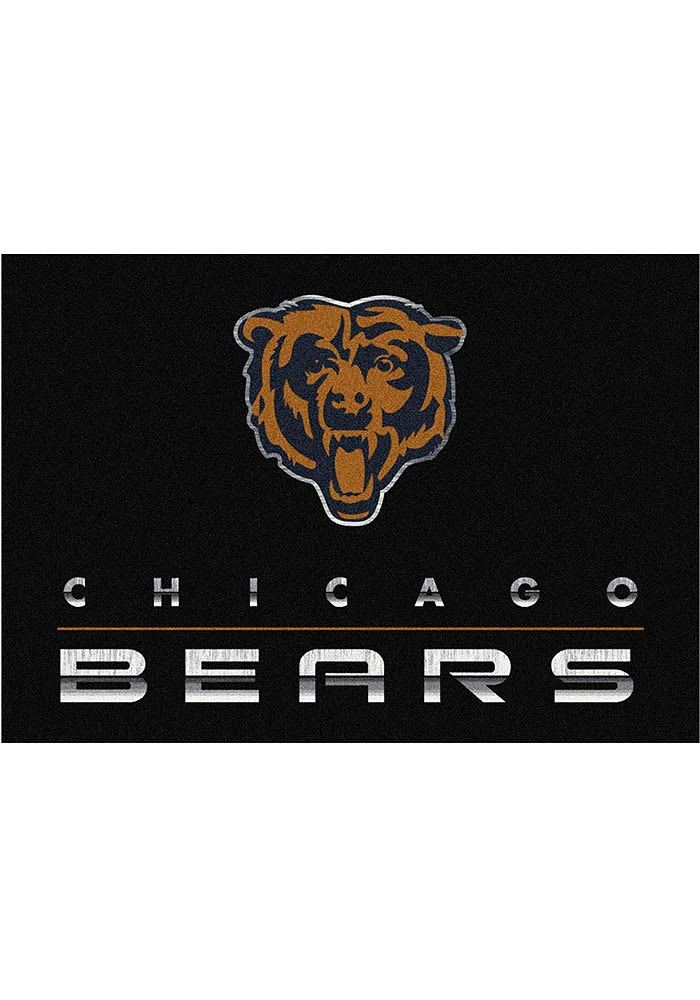 Chicago Bears 6x8 Chrome Interior Rug - Black