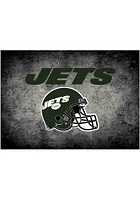 New York Jets 8x11 Distressed Interior Rug - Black