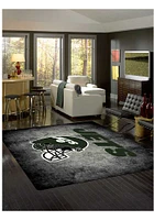 New York Jets 8x11 Distressed Interior Rug - Black