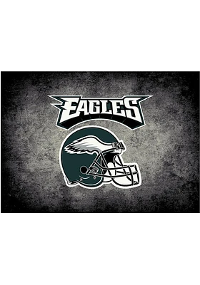 Philadelphia Eagles 8x11 Distressed Interior Rug - Black