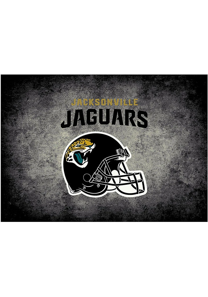 Jacksonville Jaguars 8x11 Distressed Interior Rug - Black