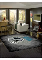 Carolina Panthers 8x11 Distressed Interior Rug - Black