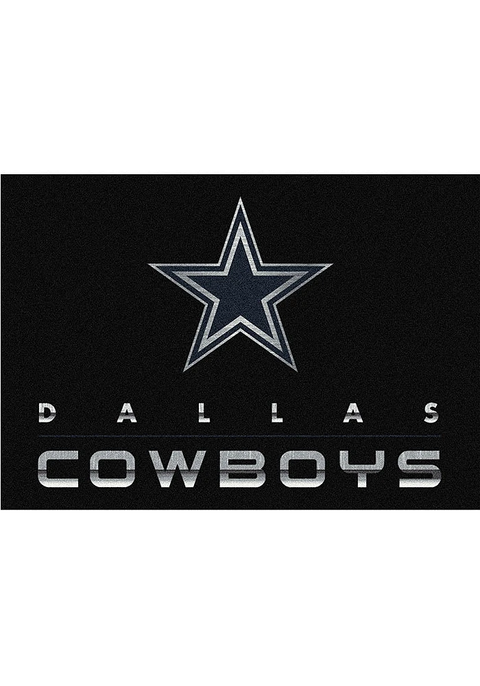 Dallas Cowboys 8x11 Chrome Interior Rug - Black