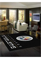 Pittsburgh Steelers 8x11 Chrome Interior Rug - Black