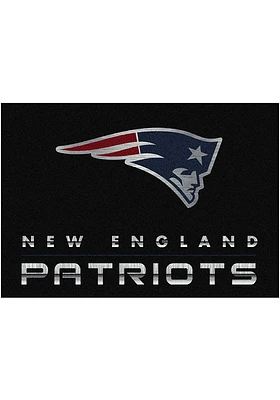 New England Patriots 8x11 Chrome Interior Rug - Black