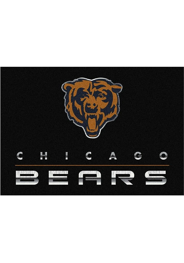 Chicago Bears 8x11 Chrome Interior Rug - Black