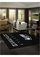 Seattle Seahawks 8x11 Chrome Interior Rug - Black