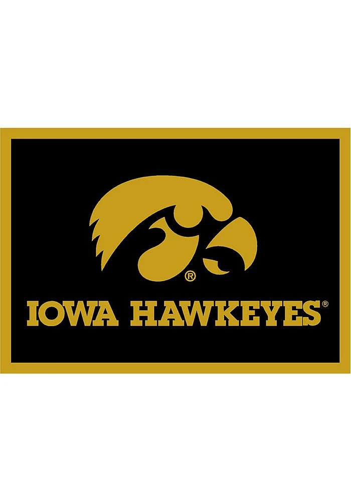 Iowa Hawkeyes 4x6 Spirit Interior Rug - Black