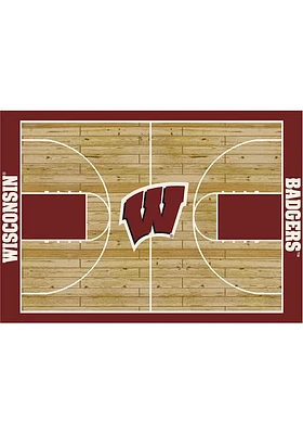 Wisconsin Badgers 4x6 Courtside Interior Rug - Cardinal