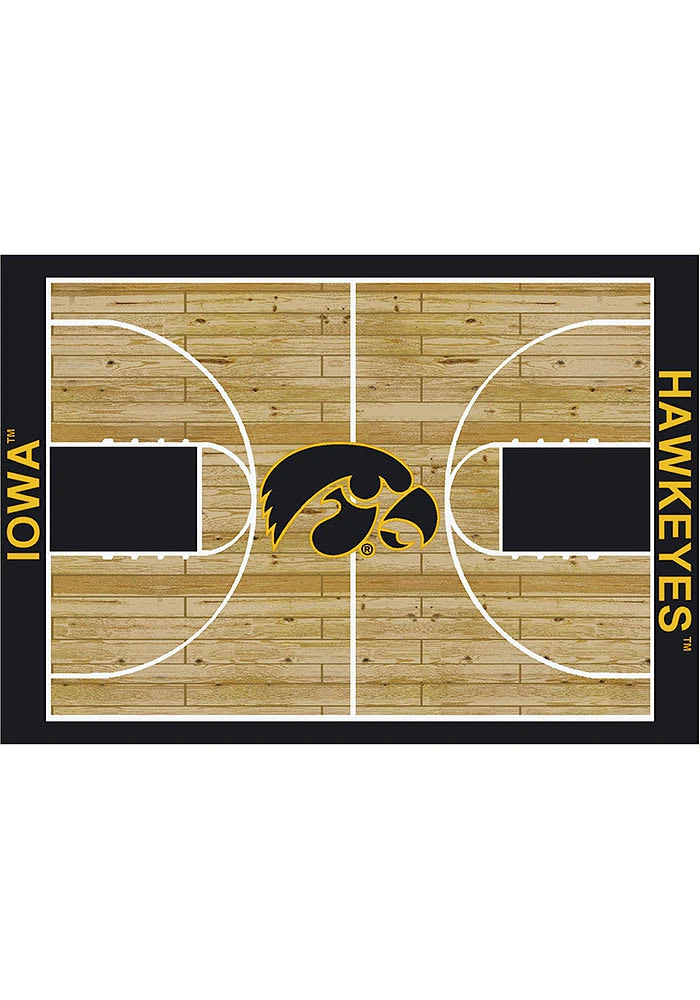 Iowa Hawkeyes 4x6 Courtside Interior Rug - Black
