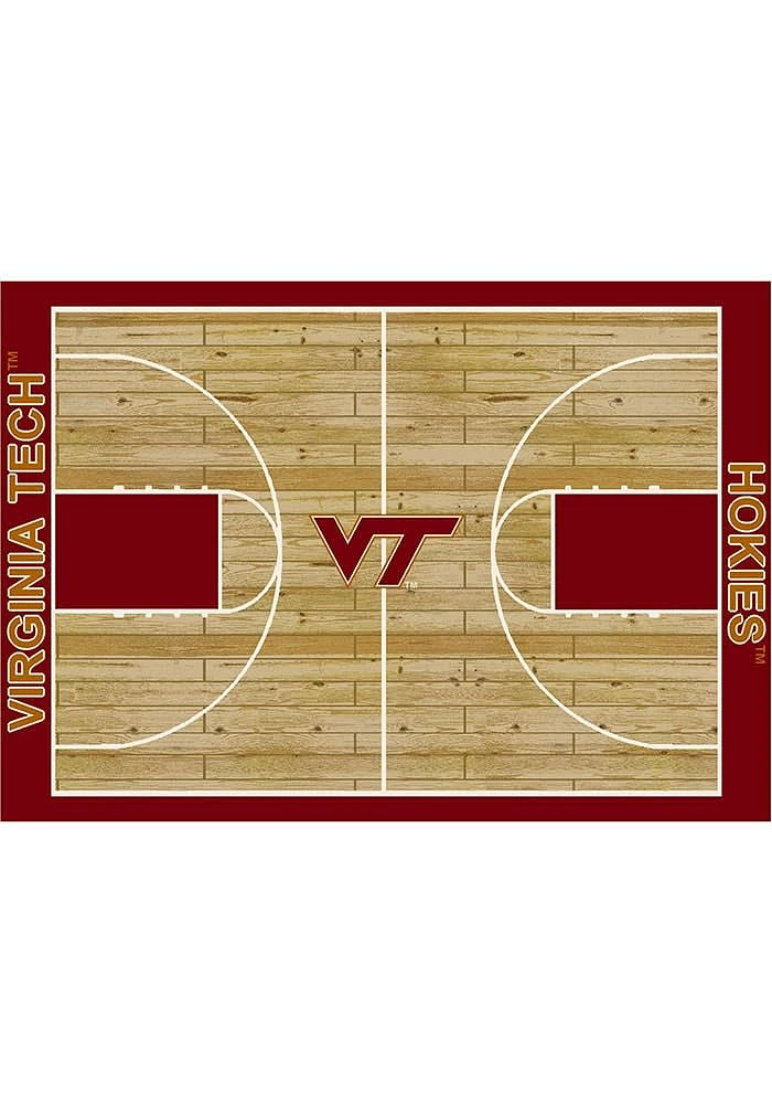 Virginia Tech Hokies 8x11 Courtside Interior Rug - Maroon