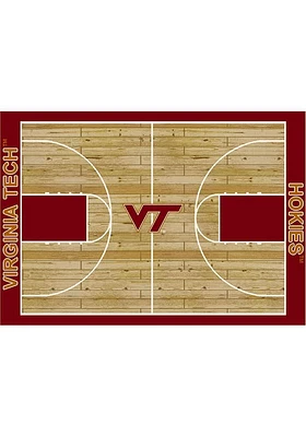 Virginia Tech Hokies 8x11 Courtside Interior Rug - Maroon