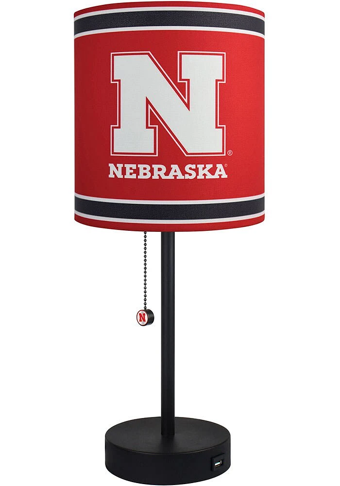 Red Nebraska Cornhuskers Logo Table Lamp