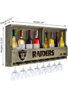 Las Vegas Raiders Reclaimed Bar Shelf Wine Accessory