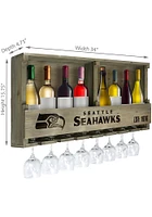 Seattle Seahawks Reclaimed Bar Shelf Wine Accessory