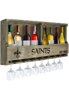 New Orleans Saints Reclaimed Bar Shelf Wine Accessory