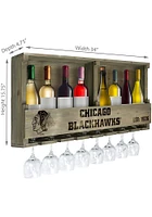 Chicago Blackhawks Reclaimed Bar Shelf Wine Accessory