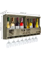 New York Rangers Reclaimed Bar Shelf Wine Accessory