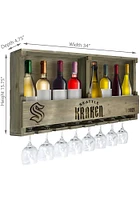 Seattle Kraken Reclaimed Bar Shelf Wine Accessory