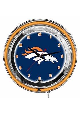 Denver Broncos 14 Inch Neon Wall Clock