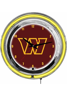 Washington Commanders Inch Neon Wall Clock