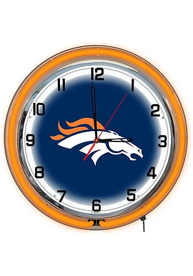 Denver Broncos 18 Inch Neon Wall Clock