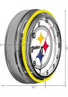 Pittsburgh Steelers 18 Inch Neon Wall Clock