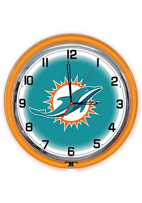 Miami Dolphins 18 Inch Neon Wall Clock