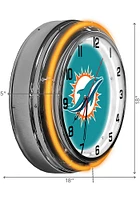 Miami Dolphins 18 Inch Neon Wall Clock