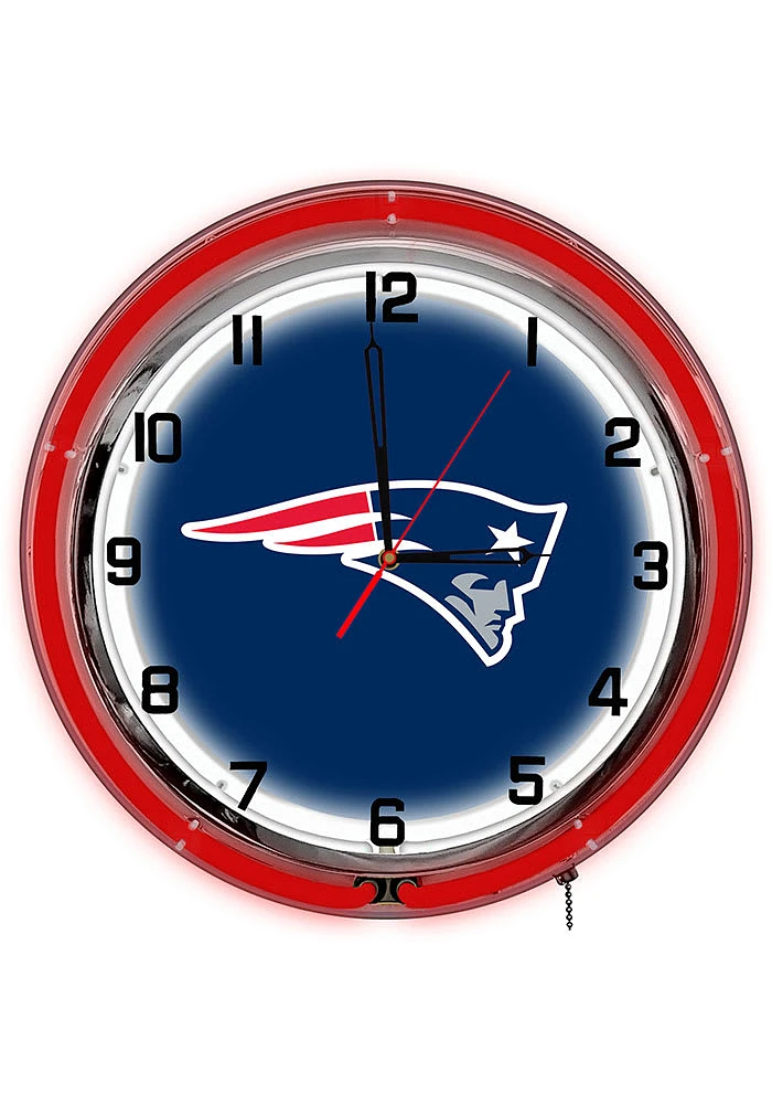 New England Patriots 18 Inch Neon Wall Clock