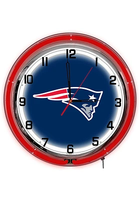 New England Patriots 18 Inch Neon Wall Clock