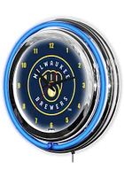 Milwaukee Brewers 14 Inch Neon Wall Clock