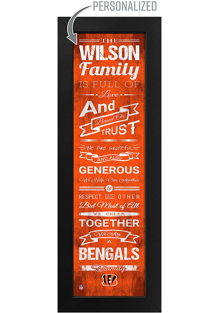 Imperial Cincinnati Bengals Personalized Family Sign